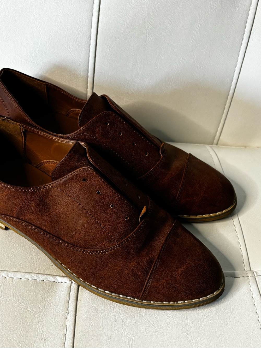 Indigo  Brown Oxford-Style Derby Shoes